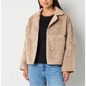 a.n.a Women's Winter Outerwear Coat Faux Shearling Midweight Coat Size M